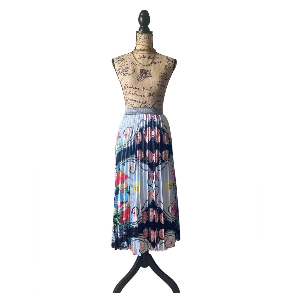 Floral pleated A line Skirt